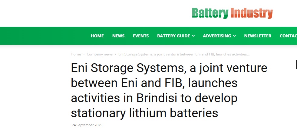 Eni e Faam Battery Industry